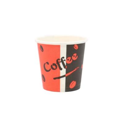 China Disposable Hot Selling Red And Black Colors Printing Paper Cup 4oz Available for sale