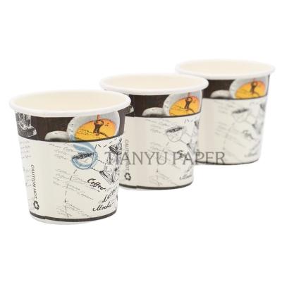 China Disposable 4oz PE Coated Paper Coffee Cup Stock For Hot Drink Lids for sale