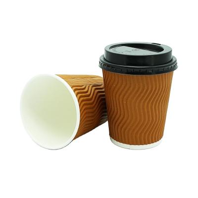 China high quality disposable ripple wallpaper paper cup raw material price cup manufacture in china for sale