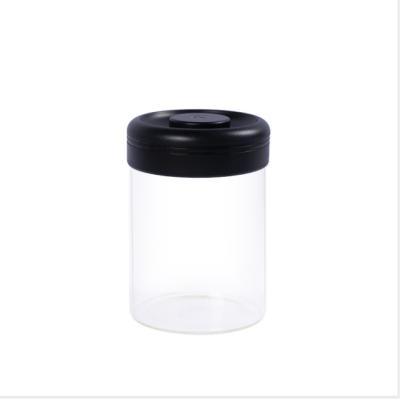 China TIMEMORE Sustainable Black Glass Canister 400ml Eco Friendly Borosilicate Glass Storage Jars With Lid Food Kitchen Glass Jar for sale