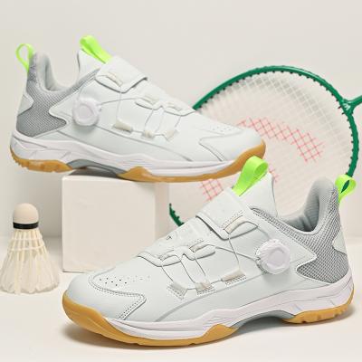 China 2022 new design microfiber men's and women's sports rubber leather upper tennis shoes breathable non slip badminton jumping shoes for sale