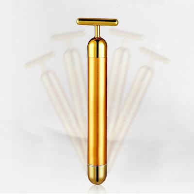 China Wholesale Shrinking Pore Face Massage Beauty Instrument 24K Gold Electric Beauty Bar For Smooth Lifting Face for sale