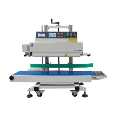 China 202108continuous Food Seal Machine Heat Induction Sealing Machine Strip Sealing With Coding Machine Vertical KT-280VM for sale