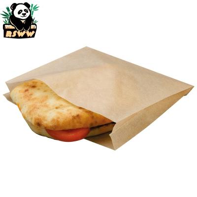 China Recycled Materials Custom Print Fast Food To-go Laminated Paper Bag Biodegradable Recyclable Takeout Hot Dog Pizza Burger Bread Kraft Paper Bags for sale