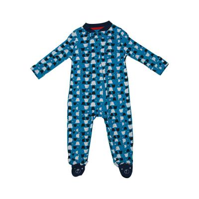 China Cotton 100% Fine Quality Cotton Blue Long Sleeve Clothes Sets Baby Boy's Rompers for sale