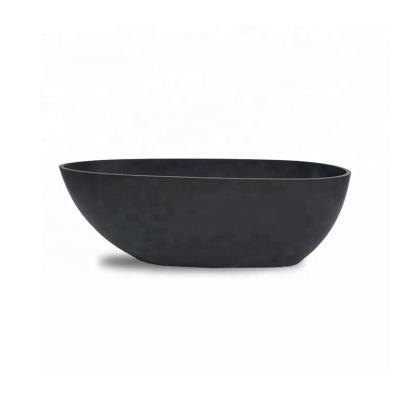 China SM-8608 Modern Luxury Good Outdoor Solid Marble Pure Black Stone Bathtub for sale