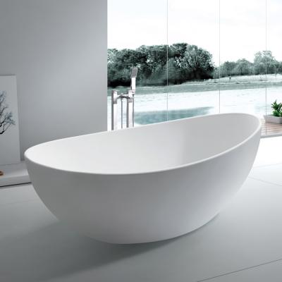 China Modern High Quality SM-8633A 1.66m Bathroom Standing Solid Resin Outdoor Stone Bathtub for sale