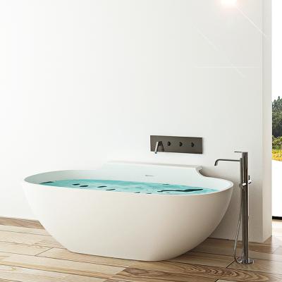 China American Natural Marble Stone SM-8607 Freestanding Solid Surface White Freestanding Bathtub Sitting Unique Bathtub for sale