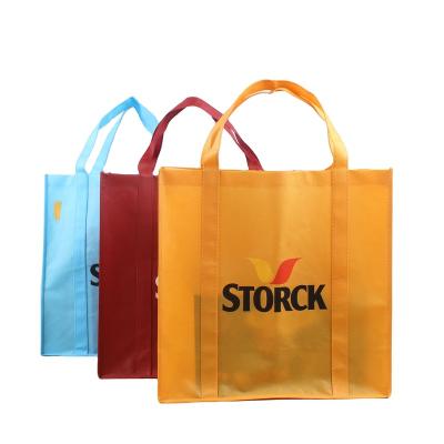 China Handled Reusable Reusable Promotional Reinforced PP Non Woven Fabric Bag Customized Reinforced Print for sale