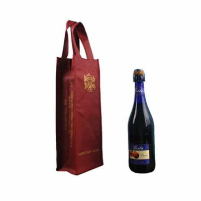 China Customized Reusable Recyclable PP Non Woven Handled Single Bottle Wine Bag Bottle Wine Bag With Lamination for sale