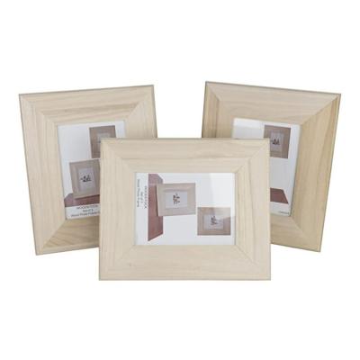 China European Modern Unfinished Solid Rustic Natural Wood Picture Frame China DIY Projects 3 Set for sale