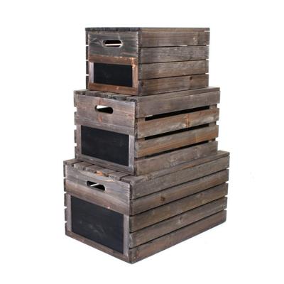 China High Quality China Style Vintage Rustic Apple Fruit Crates Strong Wooden Crate Box for sale