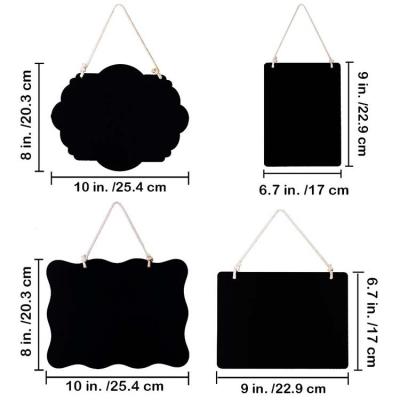 China Coffee Hanging Mini Chalkboard Signs Menu Wall Double Sided Wooden Note Board Blackboard Signs Reusable Chalkboard Set for sale