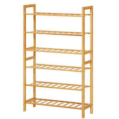 China Multifunctional Hallway Furniture Hallway Furniture Storage Shelf Organizer Entryway Bamboo Stackable Shoe Rack Cabinet for sale