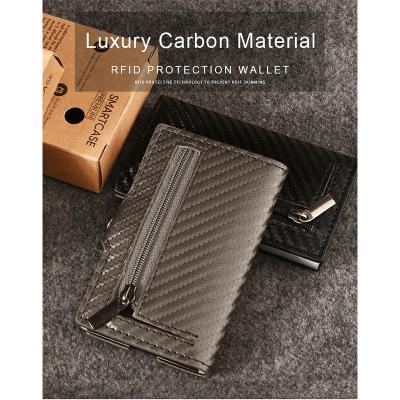 China 2020 Men's Wallet Fashion 100% Genuine Metal Wallet Credit Anti-theft Leather Card Case for sale