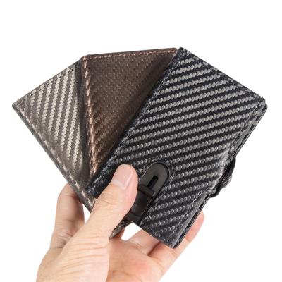 China Wholesale Minimalist RFID Protection Hit Carbon Fiber RFID Blocking Card Holder Men's Wallet With Money Clip for sale