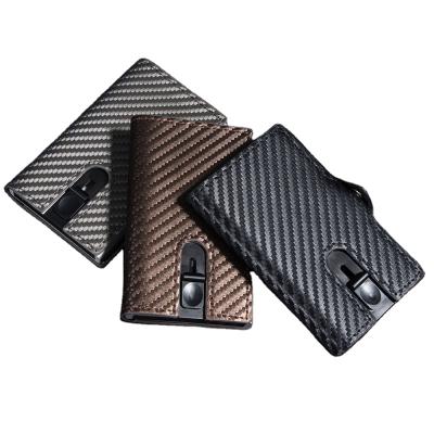 China High Quality Minimalist Carbon Fiber Wholesale RFID Blocking Card Holder Men's Wallet With Money Clip for sale