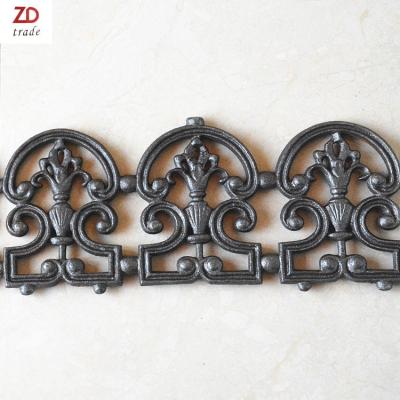 China New Style Eco Friendly Decorative Gate Fence Panels Ornament Cast Iron Components Forged Steel Elements for sale