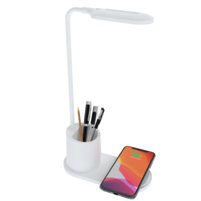 China Wireless Charger NEW Pen Holder Working Study Wireless Charging Modern Bedside Table Indoor Lighting Lamp for sale