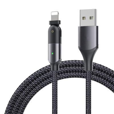 China Video Game Player OEM/ODM Palladium LED Lightning Degree Rotatable 180 Degree Usb Fast Charging Charging Cable For iPhone IOS for sale