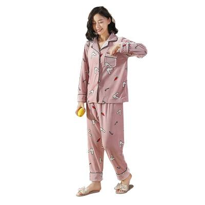 China Wholesale New Cute High Quality QUICK DRY One Set Chinese Nightgown Sleepwear One Set Long Sleeve Women Pajamas for sale