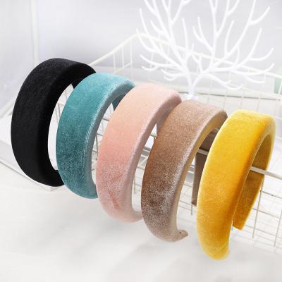 China Wholesale Fashion Go Hot Party Padded Fashion Hair Hoop Multiple Colors Hair Accessories Women Sponge Headband for sale