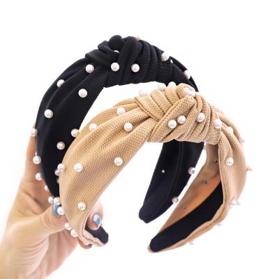 China Hot Sales Fashion Women Hair Accessories Women Hair Decoration Colorful Luxury Pearl Headband For Girls Hair Accessories Headband for sale