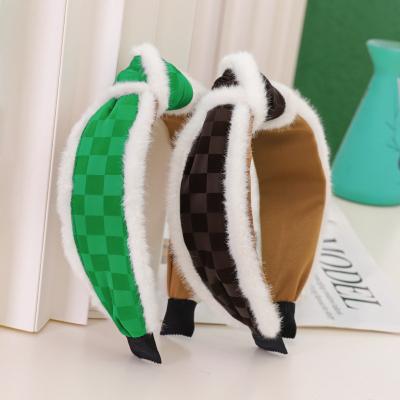 China Autumn Winter Korean Fashion New Fashion Hair Band Women Hair Accessories PU Knot Wide Brim Leather Headband for sale