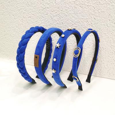 China High Quality Fashion Headband Fashion New Ladies Royalblue Headband Fabric Headband Women Wholesale Hair Accessories for sale