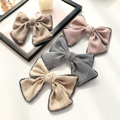 China High Quality Fashion Bow Hair Clips Girl Fashion Hairpin Spring Cloth Bow Sling Women Korean Hair Accessories Hair Clips for sale