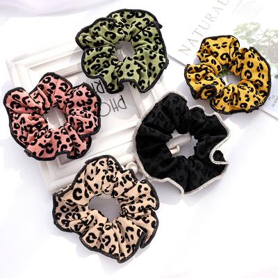 China Wholesale Korean Fashion Hair Decoration New Women Ponytail Stretch Rope Solid Color Leopard Pleated Hair Elastic Ring for sale