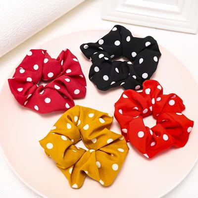 China Korean Fashion Hair Decoration New Women Ponytail Stretch Rope Solid Color Women Hair Accessories Wave Dot Elastic Hair Ring for sale