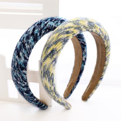 China Wholesale Korean Sponge Padded Headband Fashion Plush Headband Women Hair Accessories Autumn Winter New Hair Hoop Hair Decoration for sale