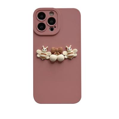 China 3D Cherry Shockproof Cute Case Back Cover For iPhone 12 Pro Max, For iPhone 13 Pro Bear Case Smart Phone Cover for sale