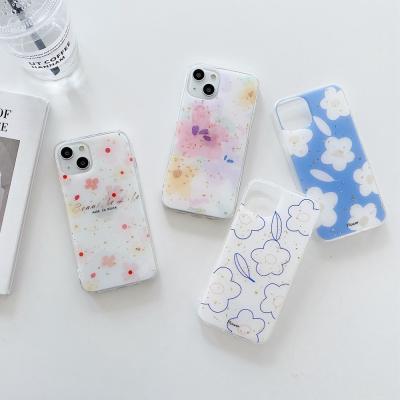 China Anti-fall tpu flower case phone cover for iPhone 13 pro, for iPhone 13 soft phone cover for sale