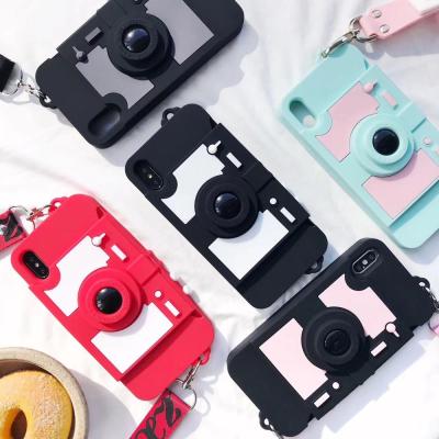 China Silicone Case Handbag 3D Camera Silicone Case For iPhone XS Max, For iPhone X XS Credit Card Camera Case, Soft Stand Case For iPhone 8 for sale