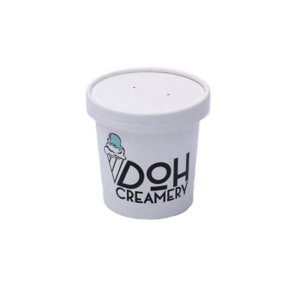 China 20oz Single Wall Custom Eco-Friendly Disposable White Biodegradable Plastic Soup Paper Cup Disposable Containers With Paper Lids for sale