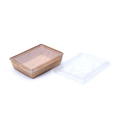 China Sustainable Custom Eco - Friendly Biodegradable Disposable Kraft Paper Cardboard Paper Take Out Salad Packing Lunch Box With Lid for sale