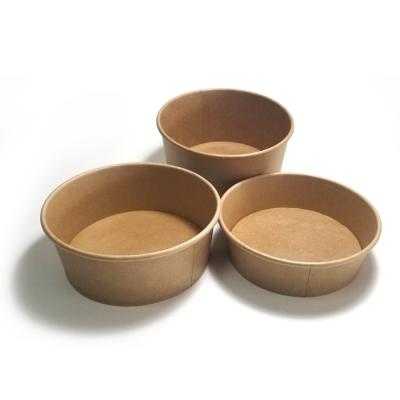 China Custom Eco-Friendly Disposable Bagasse Kraft Paper Disposable Salad Bowl With Lid Plastic for sale