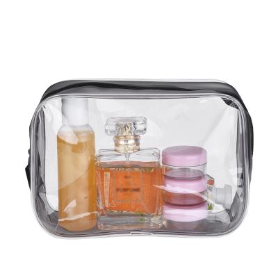 China Wholesale Custom Clear PVC Makeup Zipper Fashoion Duffle Cosmetic Bag for sale