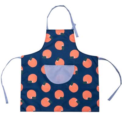 China 100% Eco-friendly Wave Orange Dots Printing Disposable Apron Women For Mommy And Me for sale