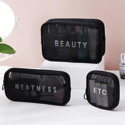 China Fashoion New Design Custom Small Pocket Travel Toiletry Mesh Cosmetic Bag for Storage for sale