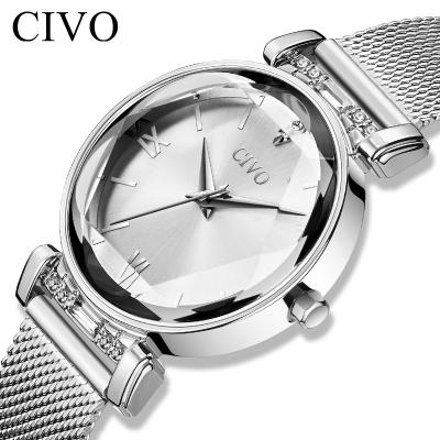 China Factory Price Water Resistant Civo Ladies Fashion Diamond Watch Casual Quartz Wristwatch Set Luxury Women for sale