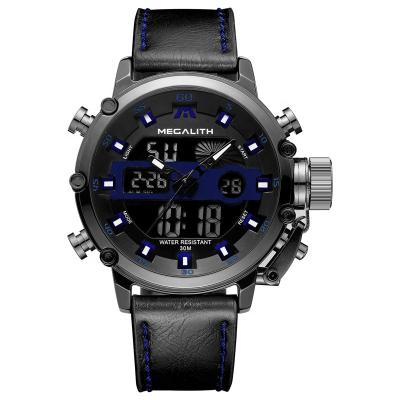 China Fashion Automatic Male Sports MEGALITH Date Military Wristwatches 2019 Brand New Men's 50m Luxury Quilted LED Digital Quartz Analog Wristwatches for sale