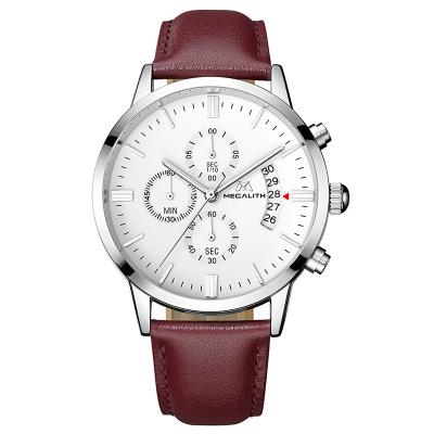 China Wholesale New Product Classic Megalith Chronograph Men Wristwatches Brand Custom Logo Quartz Leather Watch High Quality 3atm for sale