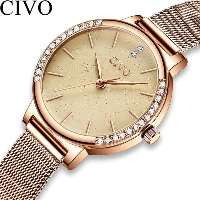 China CIVO 2020 Automatic Date Women Quartz Hot Selling Classic Watch With Stainless Steel Case Band Waterproof Analog Watch For Girls for sale