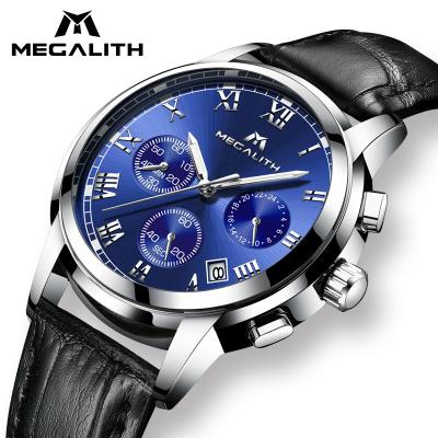 China 2021 Hot Selling Chronograph Megalith 2021 Fashion Waterproof Personality Men's Watch Quartz Watches for sale