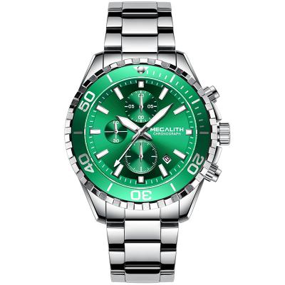 China Waterproof Chronograph Fashion Relogio Masculino Megalith With Calendar Watches Men Wrist Chased Online Watch for sale