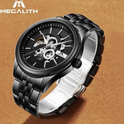 China Megalith Factory Stainless Steel Watch Automatic Mechanical Waterproof Wristwatch Men's Quartz Watches Water Resistant for sale