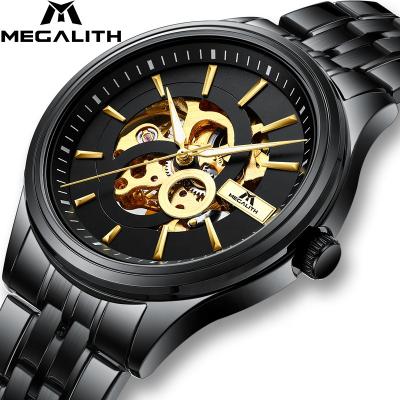 China MEGALITH High Quality Stainless Steel Mechanical Watch Tourbillon Automatic Mechanical Waterproof Wrist Watch For Men for sale